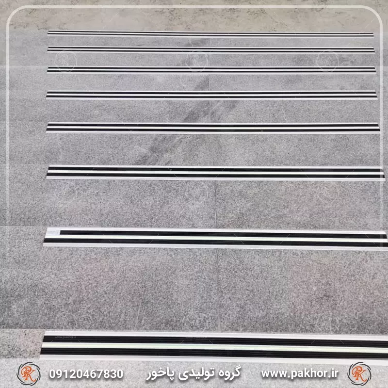 ترمزپله آلومینیومی دوبل تخت رویه لاستیکی کد S3